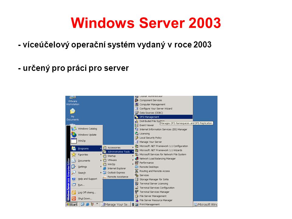 Windows Server víceúčelový operační systém vydaný v roce 2003