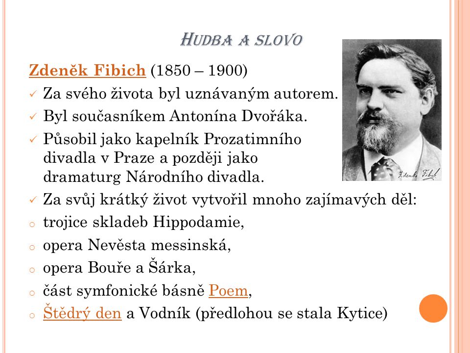Hudba a slovo Zdeněk Fibich (1850 – 1900)
