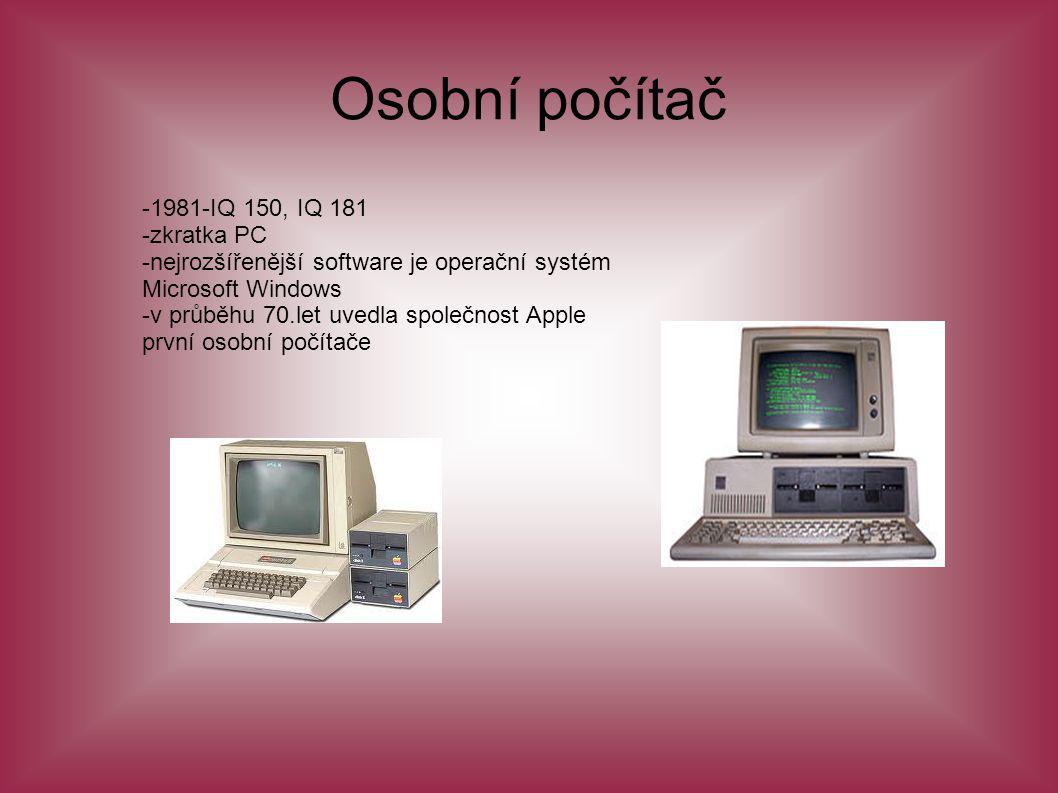 Osobní počítač IQ 150, IQ 181 -zkratka PC