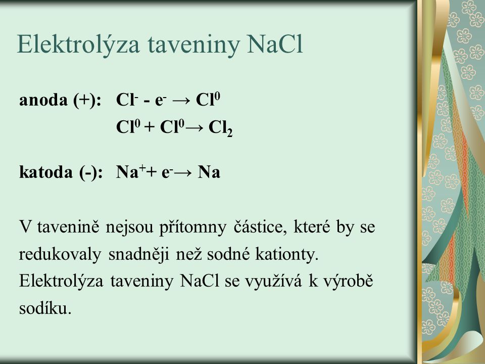 Elektrolýza taveniny NaCl