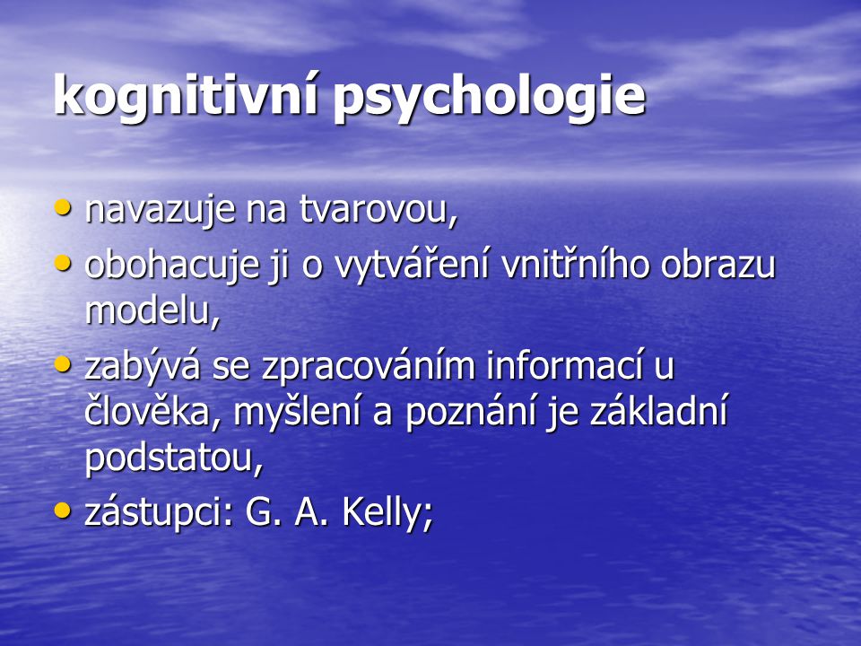 kognitivní psychologie