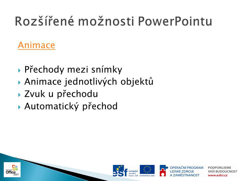 Rozšířené možnosti PowerPointu