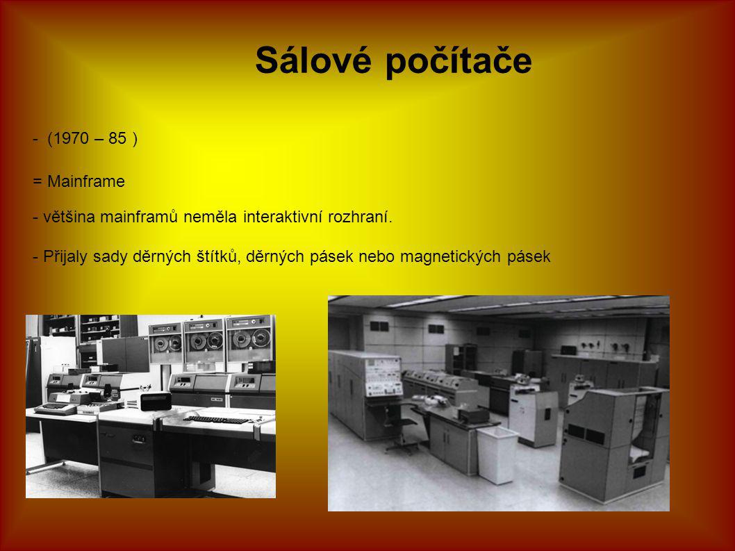 Sálové počítače - (1970 – 85 ) = Mainframe