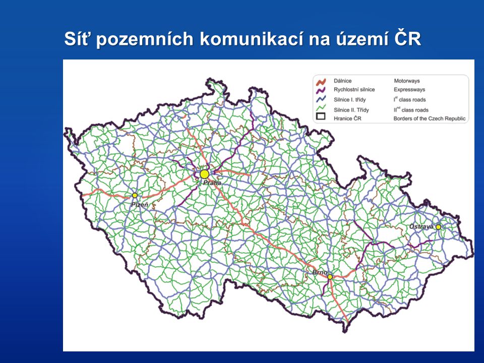 Síť pozemních komunikací na území ČR