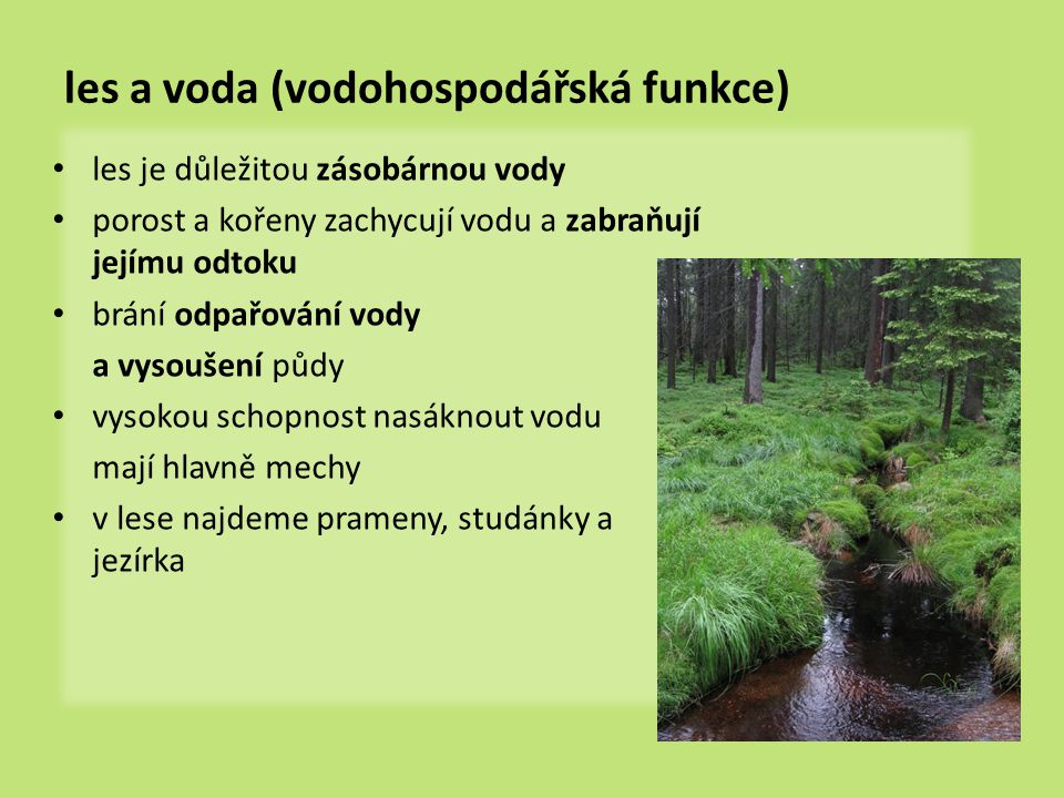 les a voda (vodohospodářská funkce)