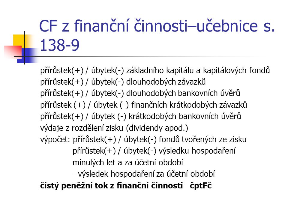 CF z finanční činnosti–učebnice s