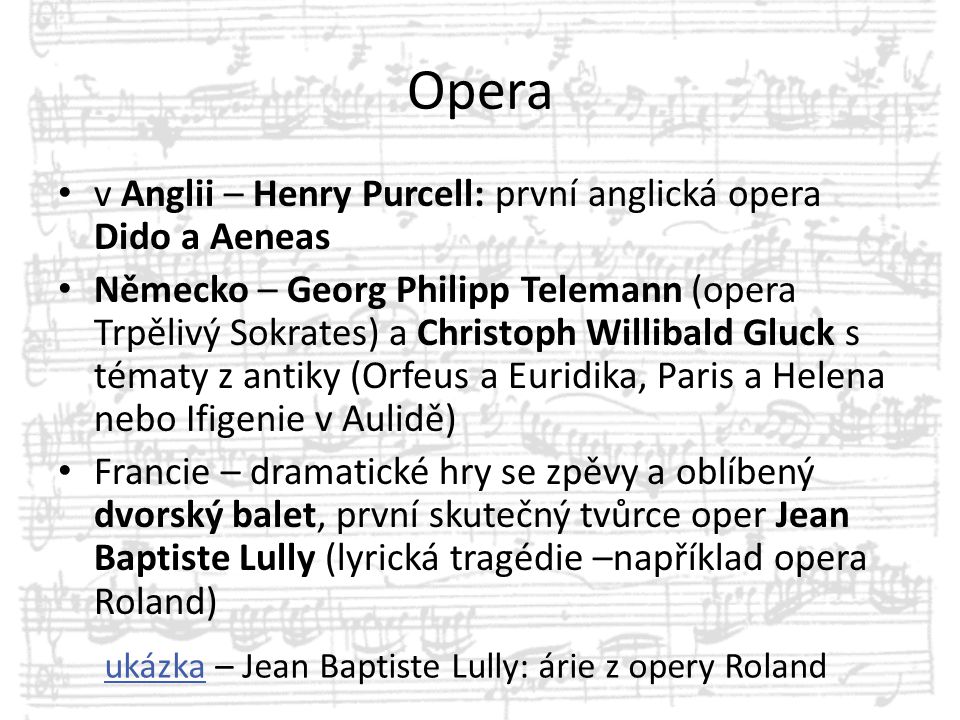 Opera v Anglii – Henry Purcell: první anglická opera Dido a Aeneas