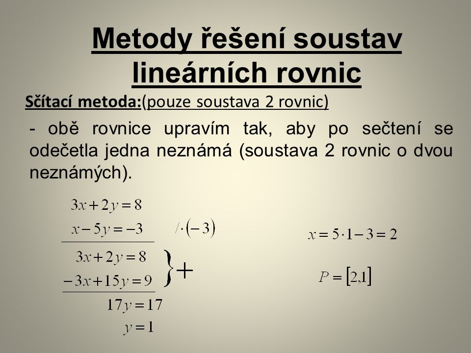 Metody řešení soustav lineárních rovnic