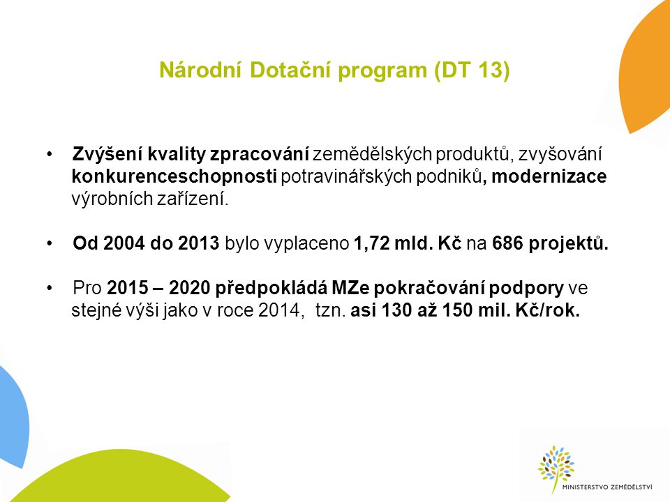 Národní Dotační program (DT 13)