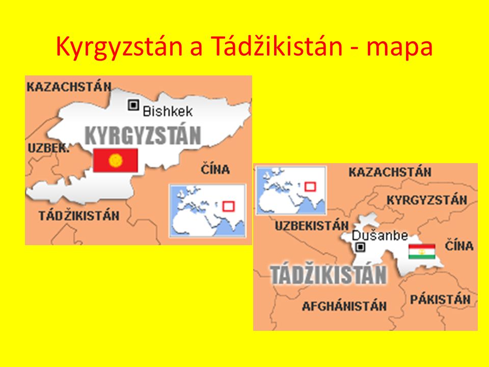 Kyrgyzstán a Tádžikistán - mapa