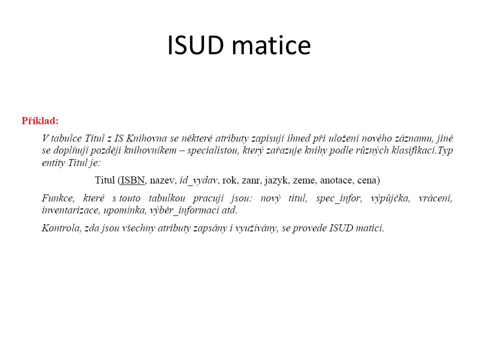 ISUD matice