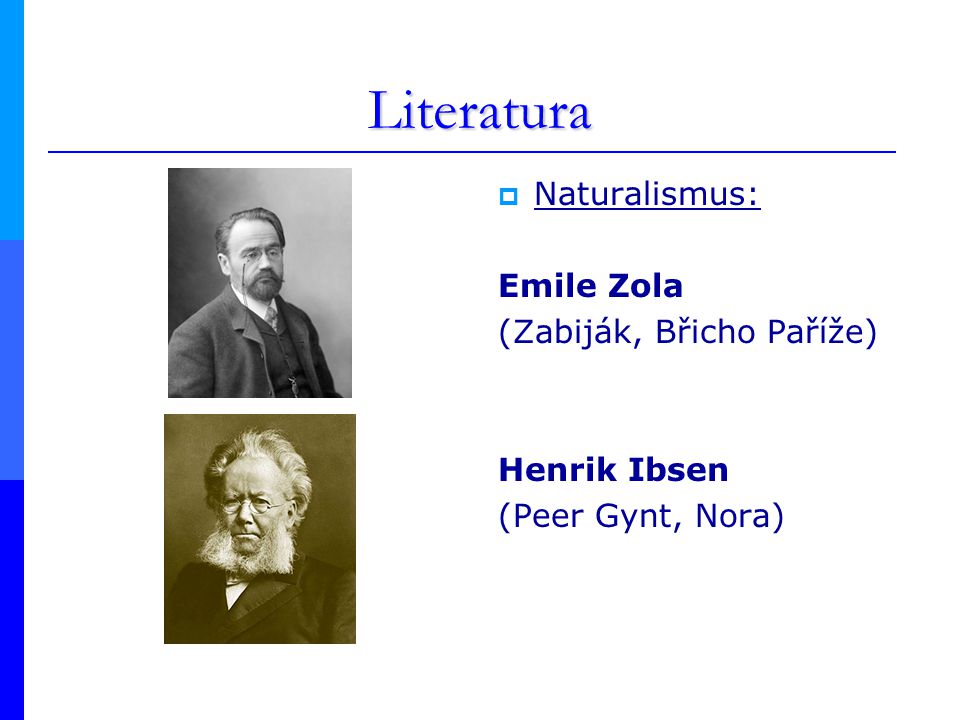 Literatura Naturalismus: Emile Zola (Zabiják, Břicho Paříže)