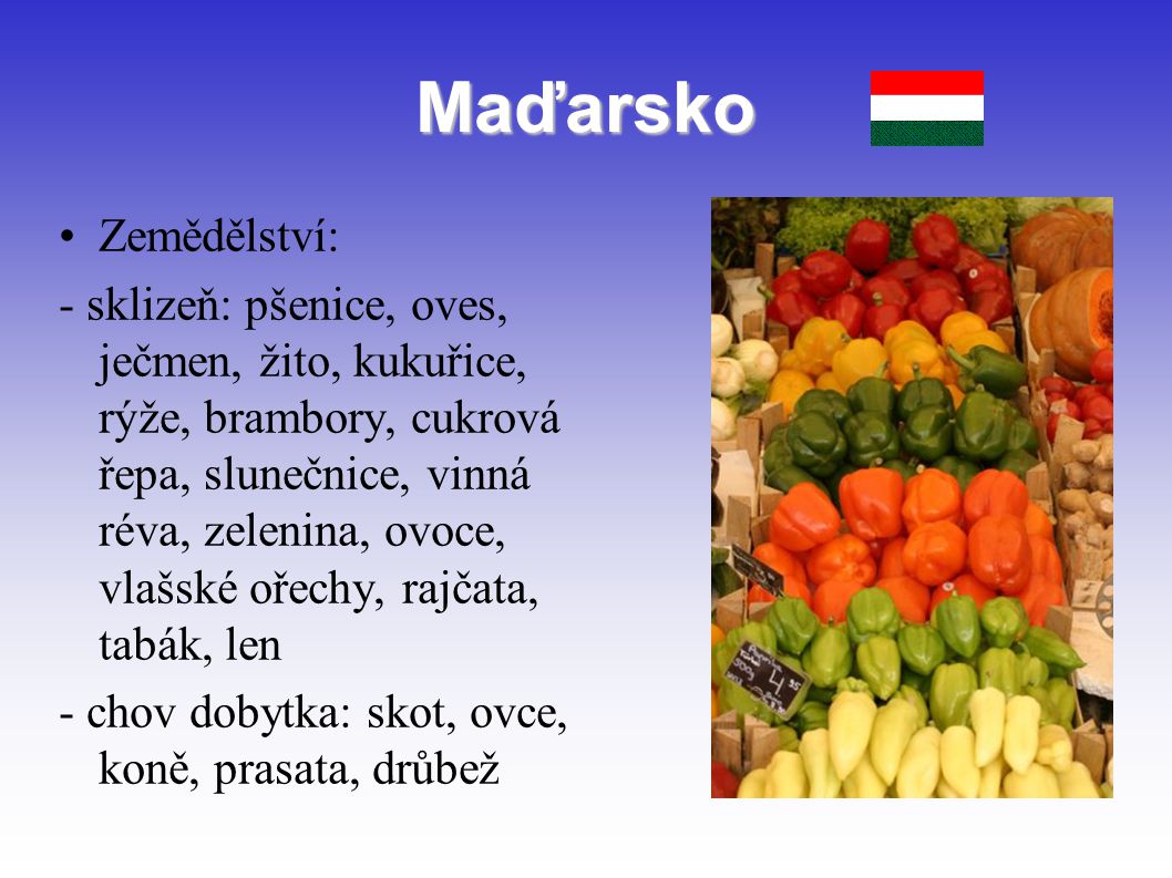 Maďarsko Zemědělství: