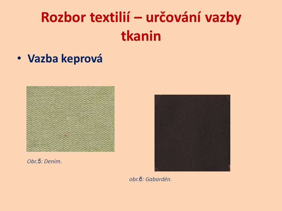 Rozbor textilií – určování vazby tkanin