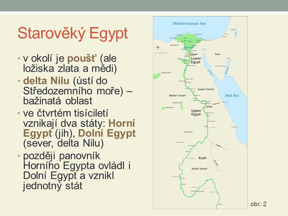 Starověký Egypt v okolí je poušť (ale ložiska zlata a mědi)