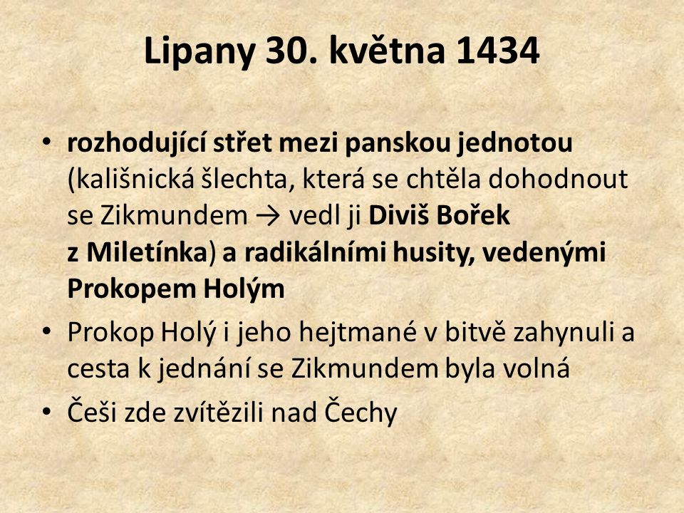 Lipany 30. května 1434