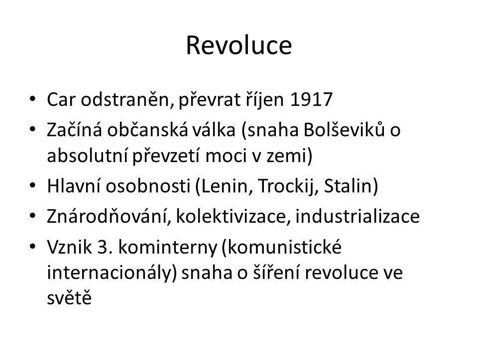 Revoluce Car odstraněn, převrat říjen 1917