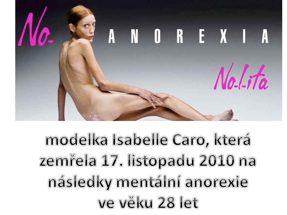 modelka Isabelle Caro, která zemřela 17