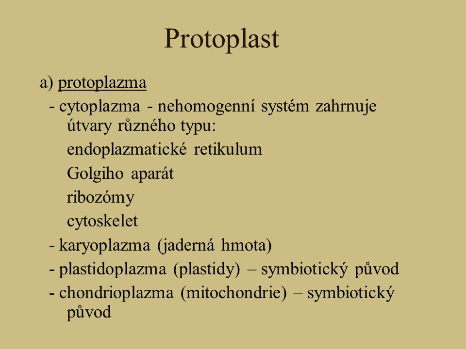 Protoplast a) protoplazma