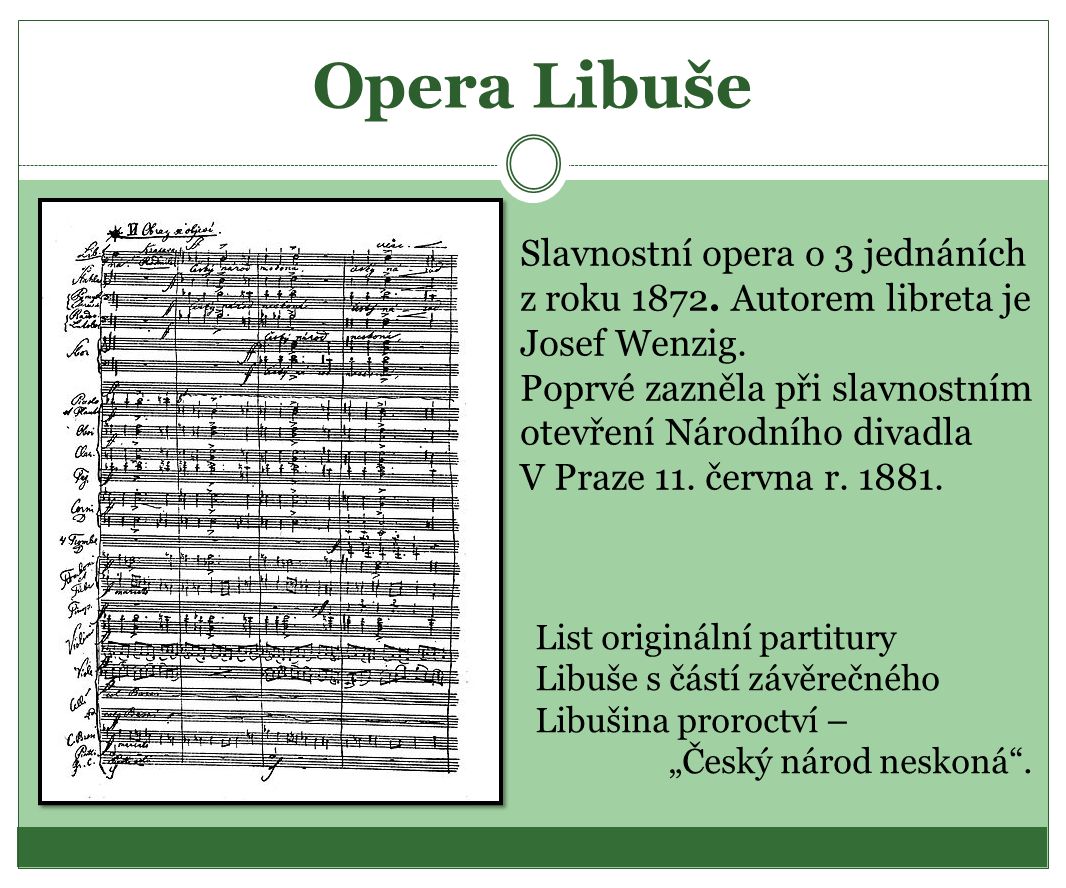 Opera Libuše Slavnostní opera o 3 jednáních
