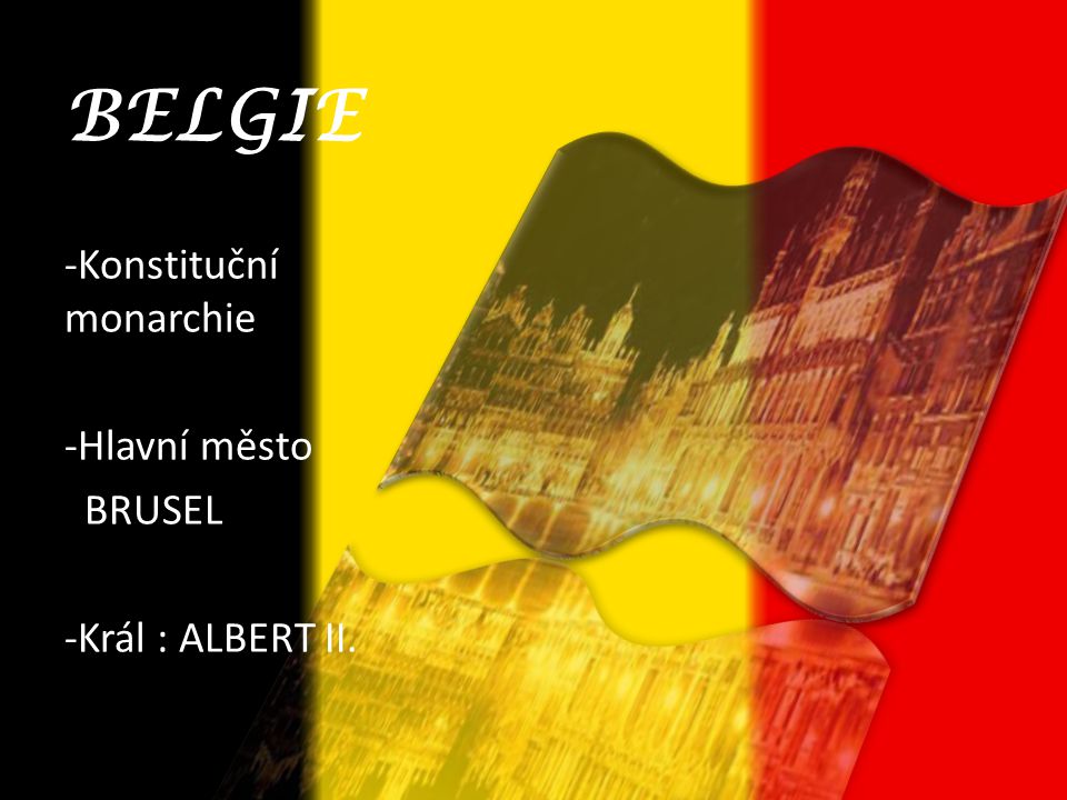 BELGIE -Konstituční monarchie -Hlavní město BRUSEL -Král : ALBERT II.