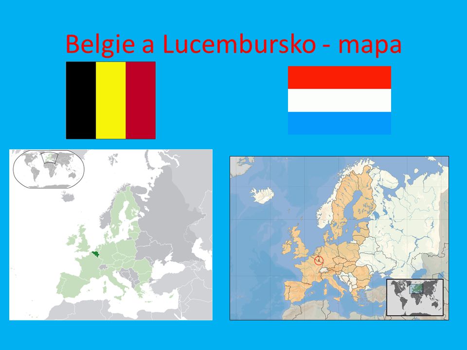 Belgie a Lucembursko - mapa
