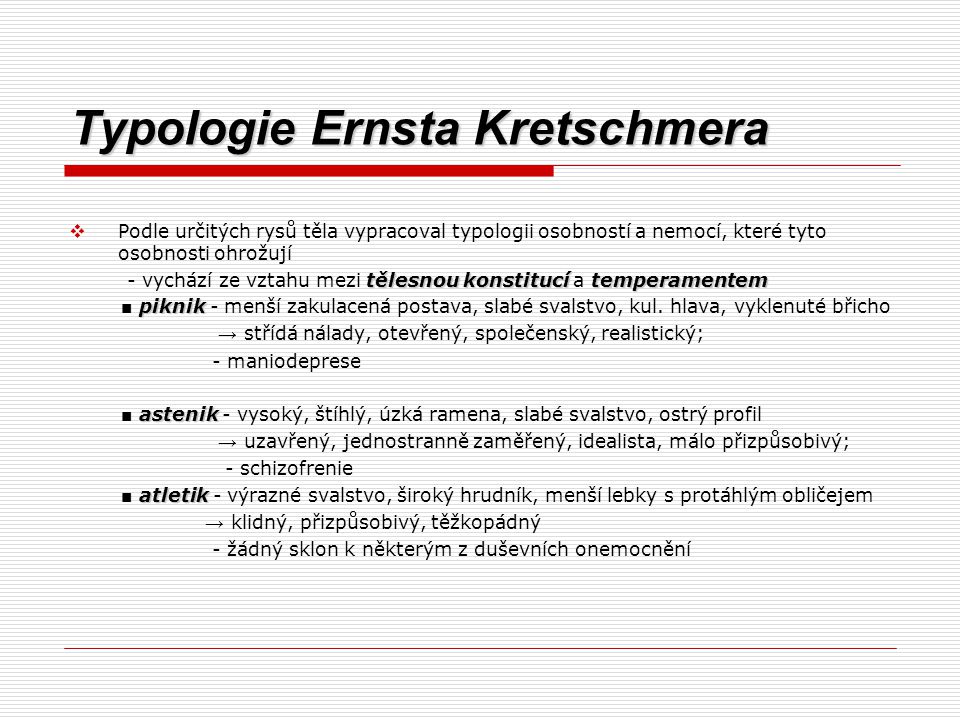 Typologie Ernsta Kretschmera