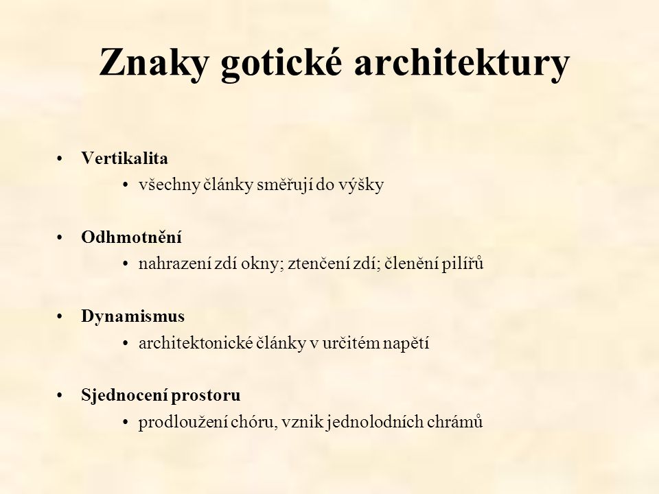 Znaky gotické architektury