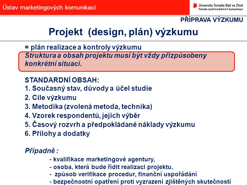 Projekt (design, plán) výzkumu