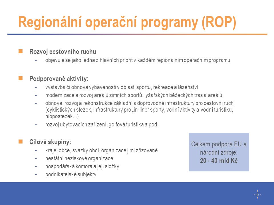 Regionální operační programy (ROP)