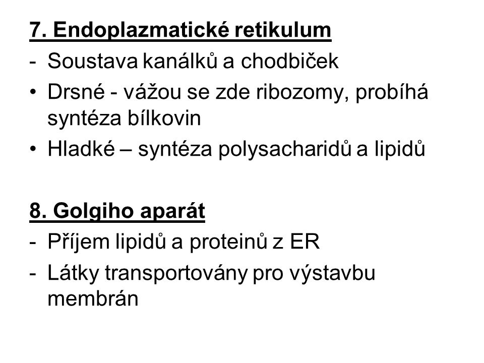 7. Endoplazmatické retikulum