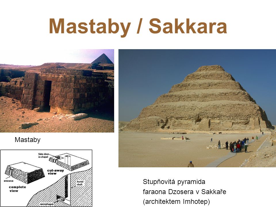 Mastaby / Sakkara Mastaby Stupňovitá pyramida