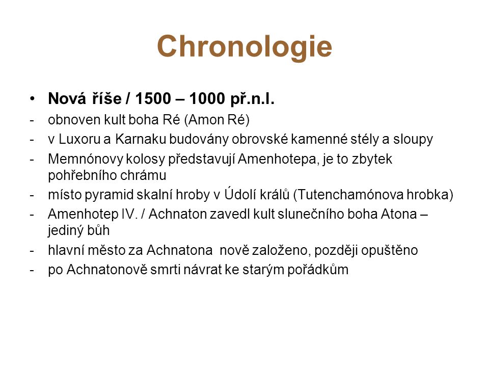 Chronologie Nová říše / 1500 – 1000 př.n.l.