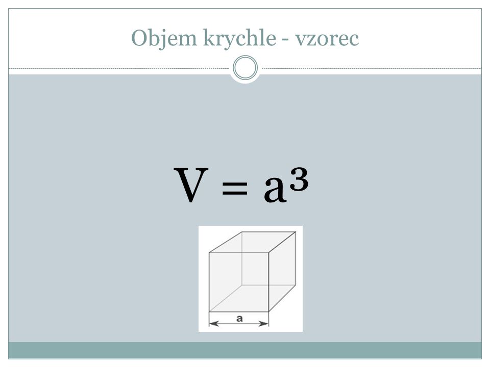 Objem krychle - vzorec V = a³