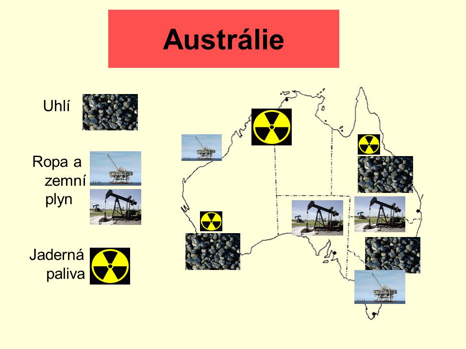 Austrálie Uhlí Ropa a zemní plyn Jaderná paliva