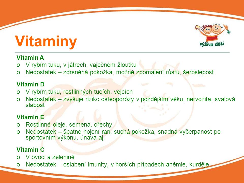 Vitaminy Vitamin A V rybím tuku, v játrech, vaječném žloutku