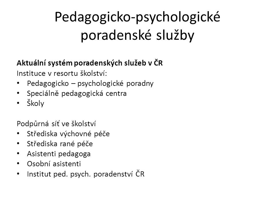 Pedagogicko-psychologické poradenské služby