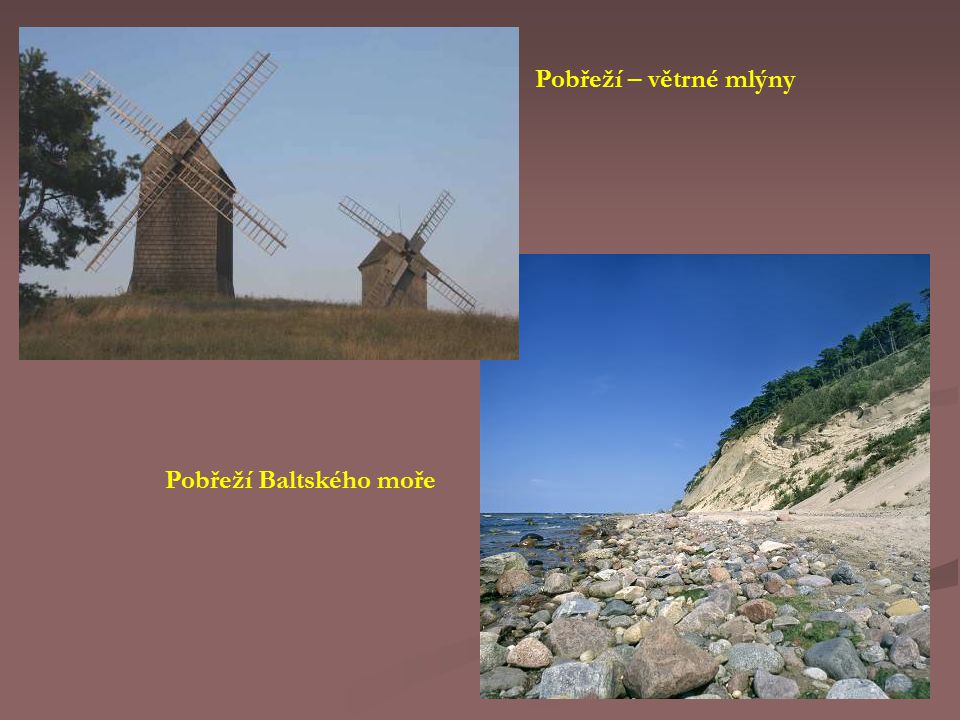 Pobřeží – větrné mlýny Pobřeží Baltského moře
