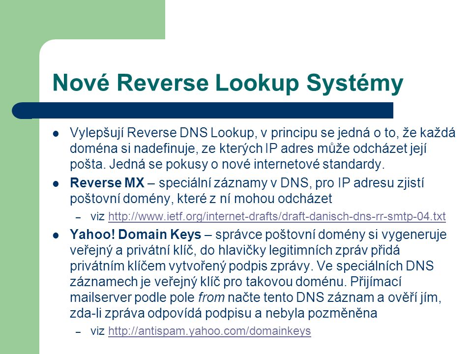 Nové Reverse Lookup Systémy