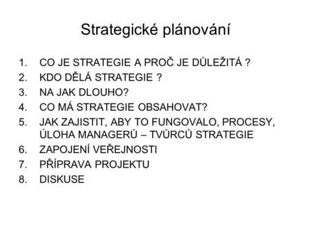 Strategické plánování