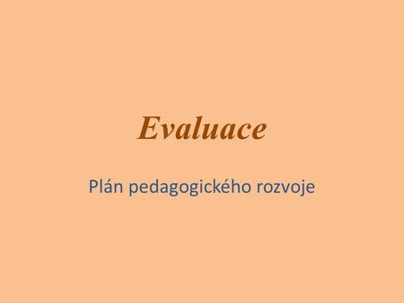 Plán pedagogického rozvoje