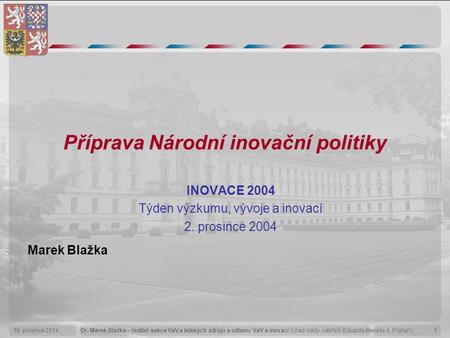 Příprava Národní inovační politiky