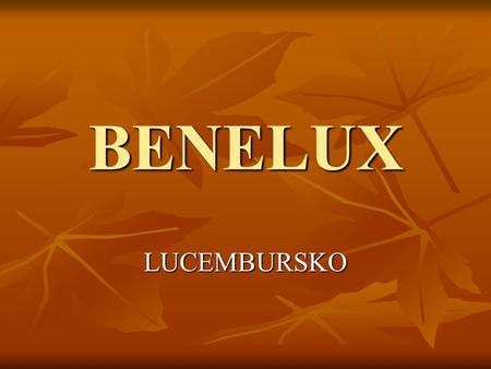 BENELUX LUCEMBURSKO.