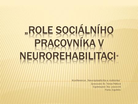 „Role sociálního pracovníka v neurorehabilitaci“