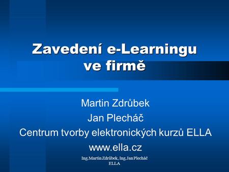 Zavedení e-Learningu ve firmě