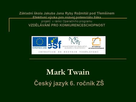 Mark Twain Český jazyk 6. ročník ZŠ