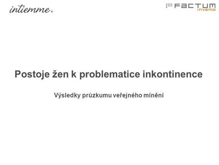 Postoje žen k problematice inkontinence