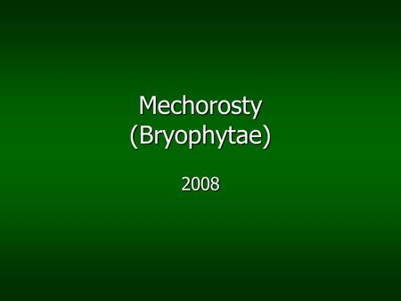 Mechorosty (Bryophytae)