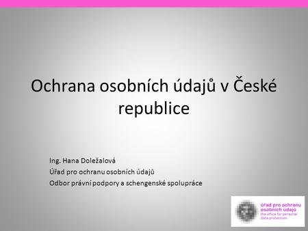 Ochrana osobních údajů v České republice
