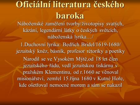Oficiální literatura českého baroka